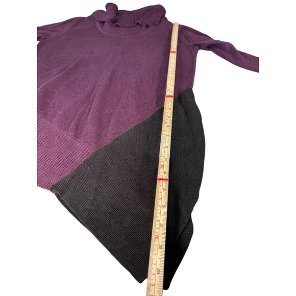 Calvin Klein Asymmetric Cowl Neck Sweater In Plum & Black S Petite - Picture 11 of 12